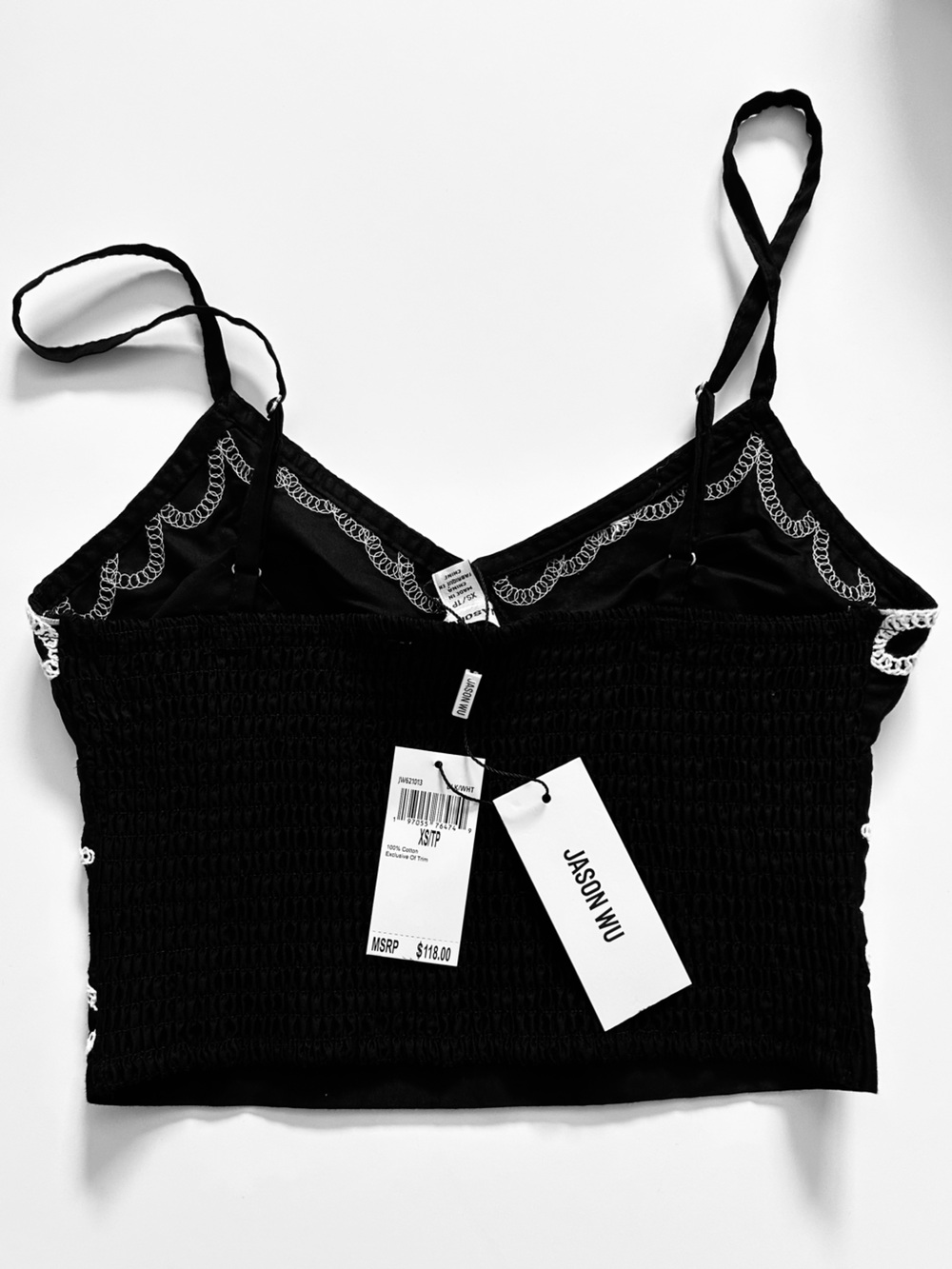 NWT Jason Wu Black High-Contrast Embroidered 2-Piece Crop Top&Maxi Skirt Set XS - Picture 2 of 5